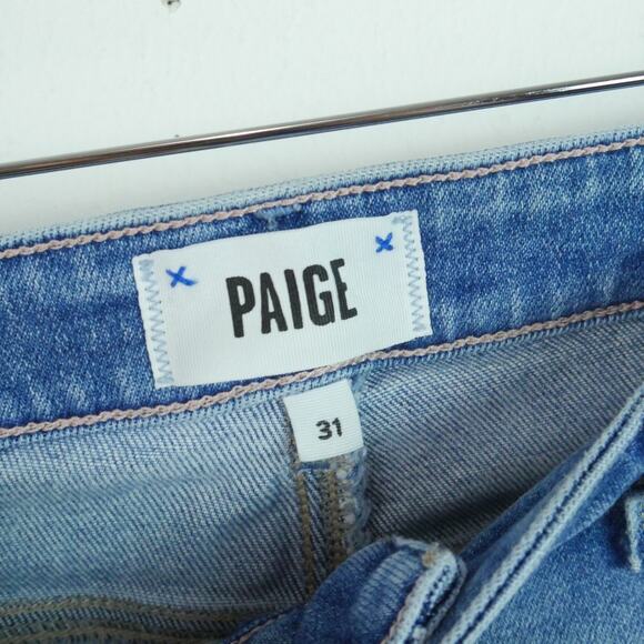 Paige Amber Jeans Size 31 Straight Leg Mid Rise Ankle Vintage Wash Blue Denim - Picture 5 of 8